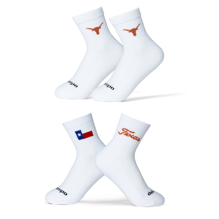 Del Campo Texas Longhorns Pack golf socks featuring both officially licensed team styles