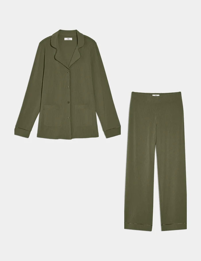 | The Quintessential Sleep Set shown front-facing against a light gray background | Olive
