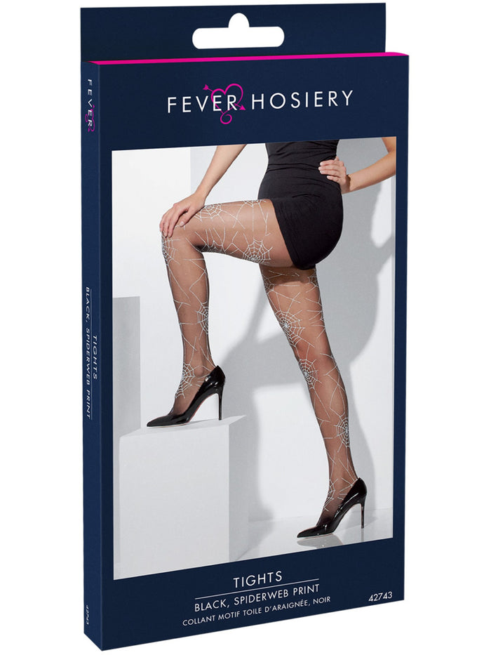 Tights, Black, Spiderweb Print