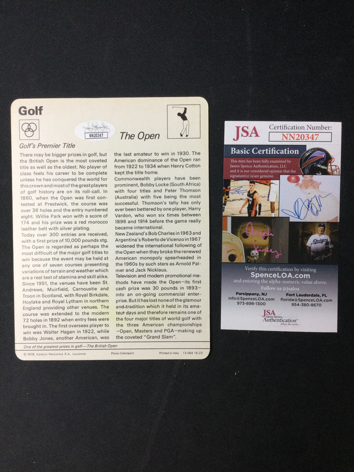 Tom Watson 1977-79 SIGNED Sportscaster Golf HOF Vintage Autograph JSA Certified