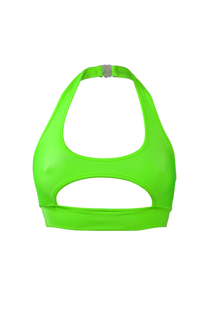 TOP NINA / Sexy Cut-out Top / LIME - EXES LINGERIE