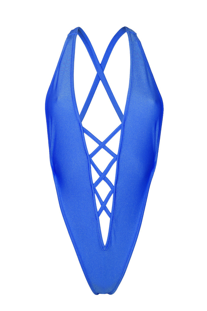 TRACY STRING Bodysuit / Swim Rave Festivals / BLUE ROYAL,BODYSUITS - EXES LINGERIE