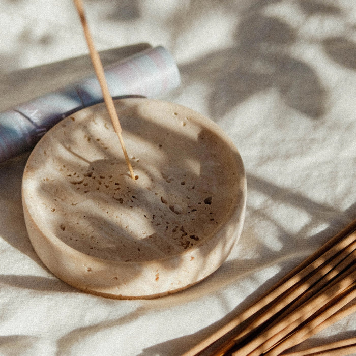 Travertine Incense Holder