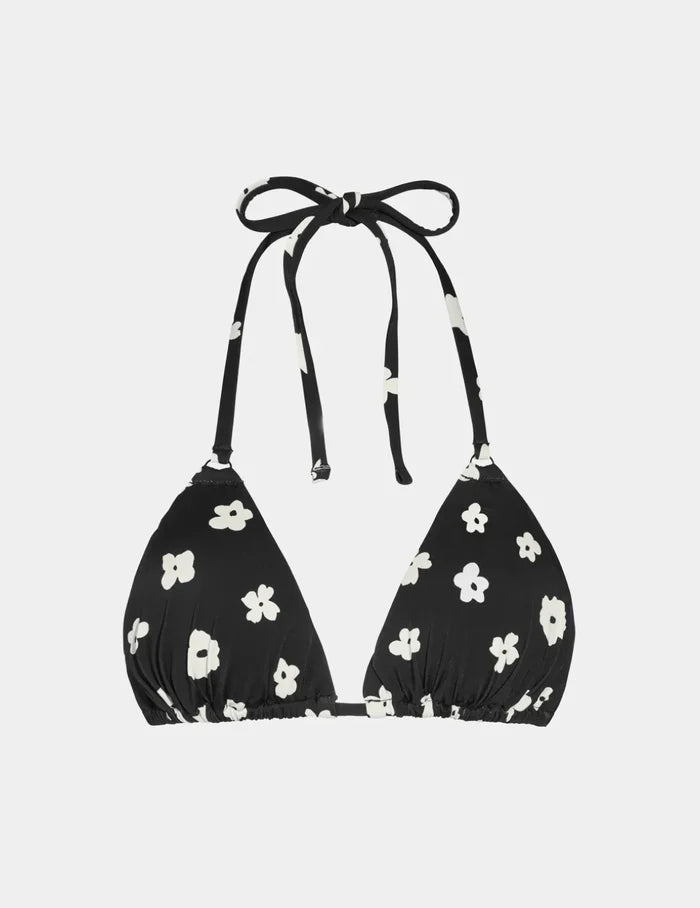 | Front view of model wearing the Triangle Bikini Top, highlighting the neckline, strap design, and smooth silhouette | Daisy