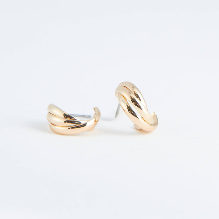 Hypo-allergenic triple loop hoop earrings