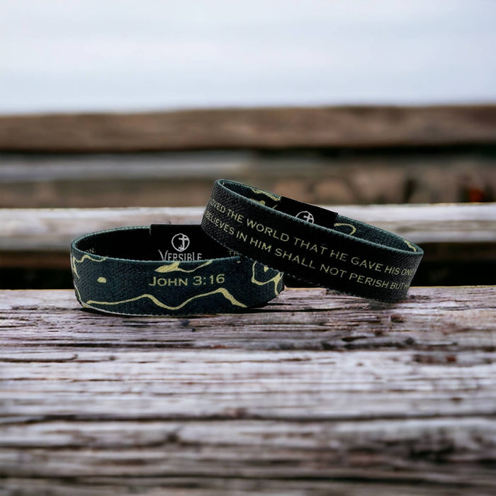 Versible® Wristbands - Gold Vein / John 3:16