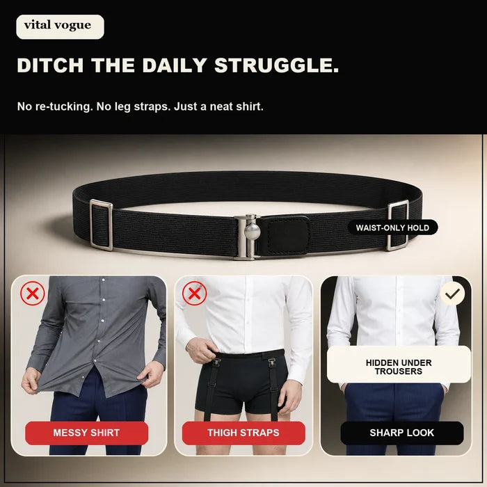 VitalVogue Stay-Tucked Shirt Belt for Men and Women