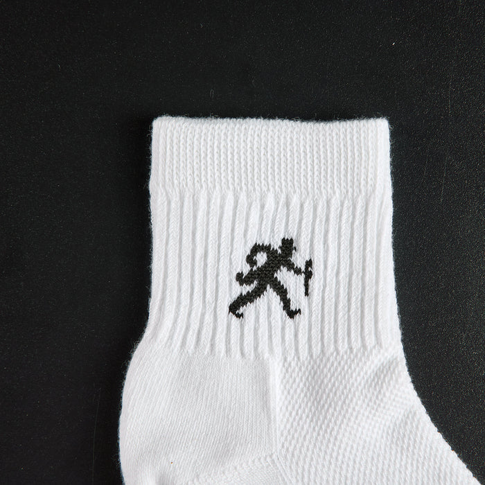 Del Campo Wake Forest Walking Deacon golf socks, embroidered running Demon Deacon silhouette detail