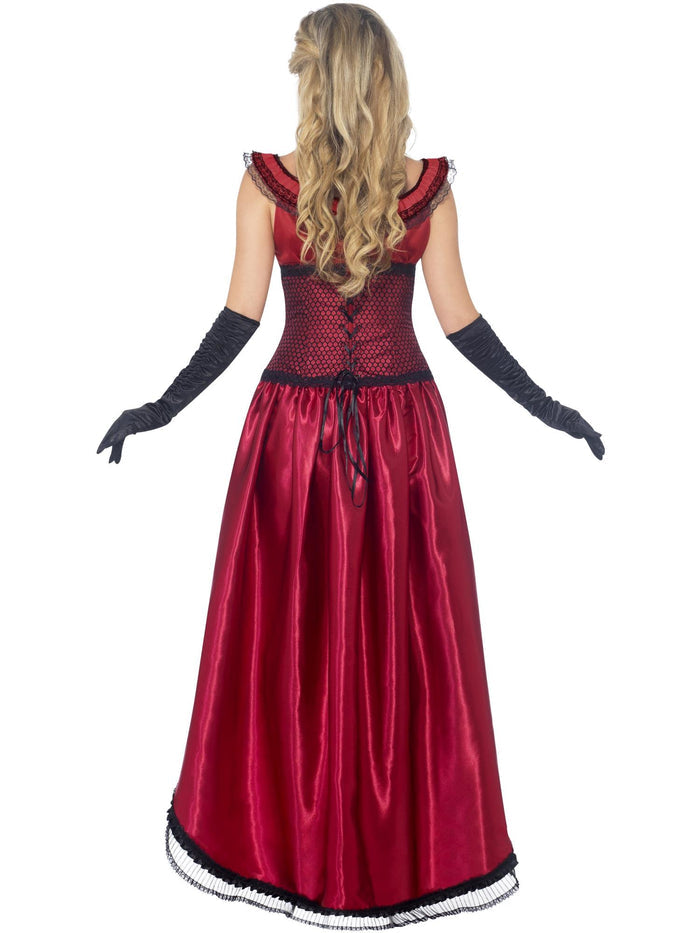 Western Authentic Brothel Babe Costume, Burgundy
