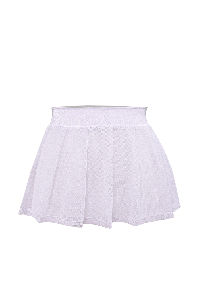 Pleated Mini skirt sheer mesh / Festival & Rave skirt / WHITE,SKIRTS & PANTS - EXES LINGERIE