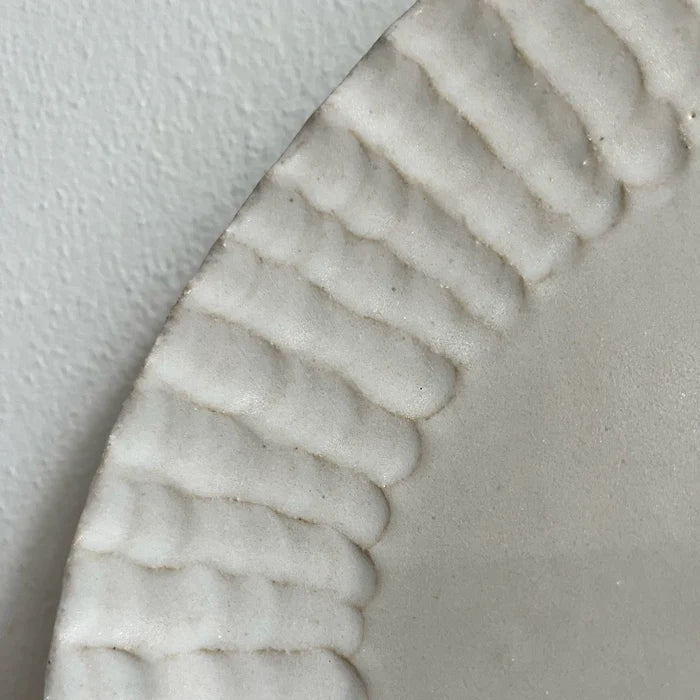Wide Oblong Ribbed Edge Platter