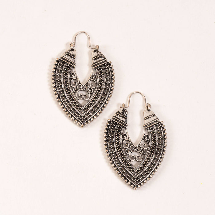 Wild Spirit Silver Heart Earrings