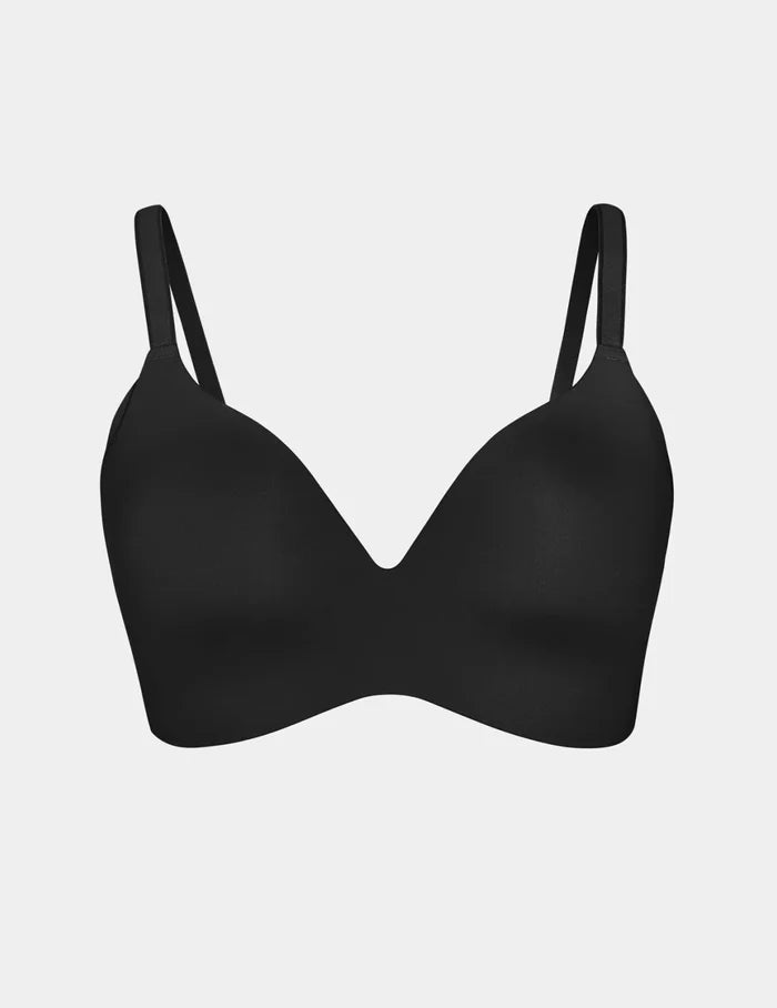 | View of WingWoman Contour Bra shown front-facing against a light gray background | Black