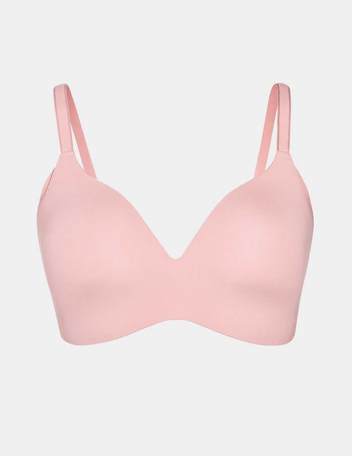 | View of WingWoman Contour Bra shown front-facing against a light gray background | Rose Water