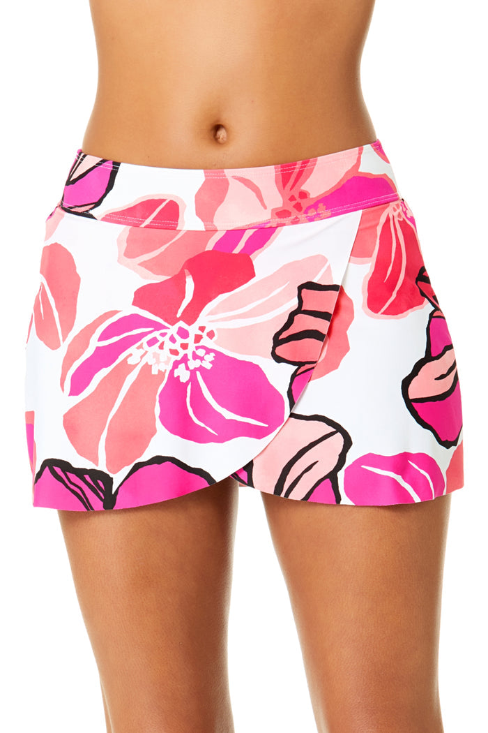 Women's Acapulco Princess Drape Front Mid Rise Swim Skirt Bottom