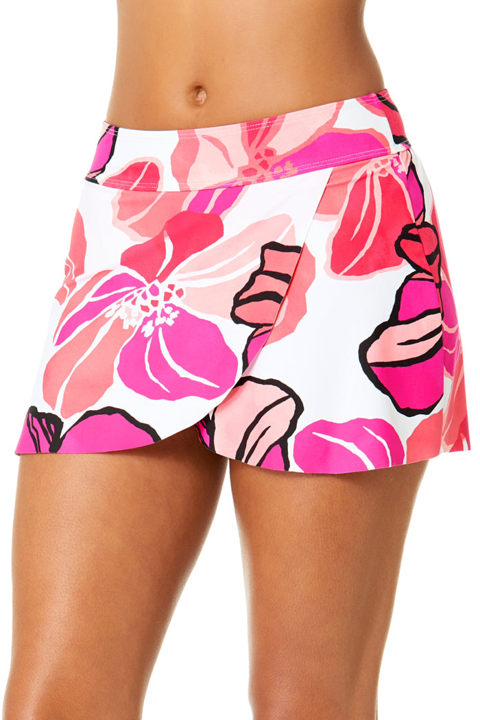 Women's Acapulco Princess Drape Front Mid Rise Swim Skirt Bottom