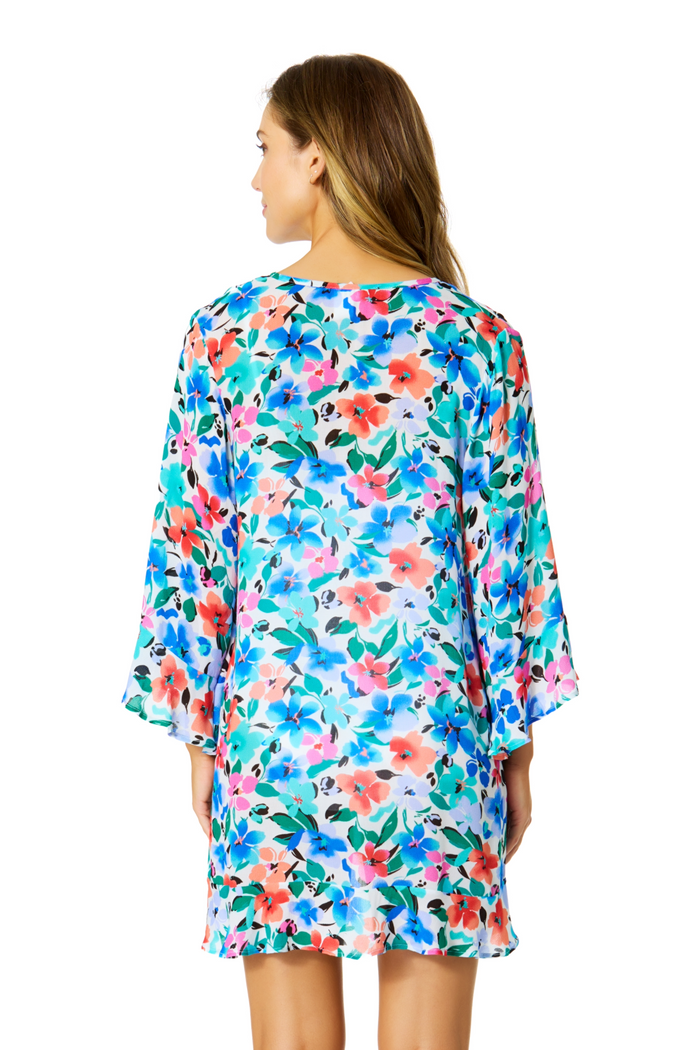 Women's Fiore Flounce V Neck Tunic Swimsuit Cover Up