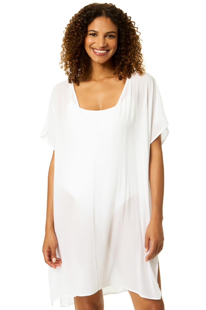 Women's Live In Color White Easy Tunic Swimsuit Cover Up