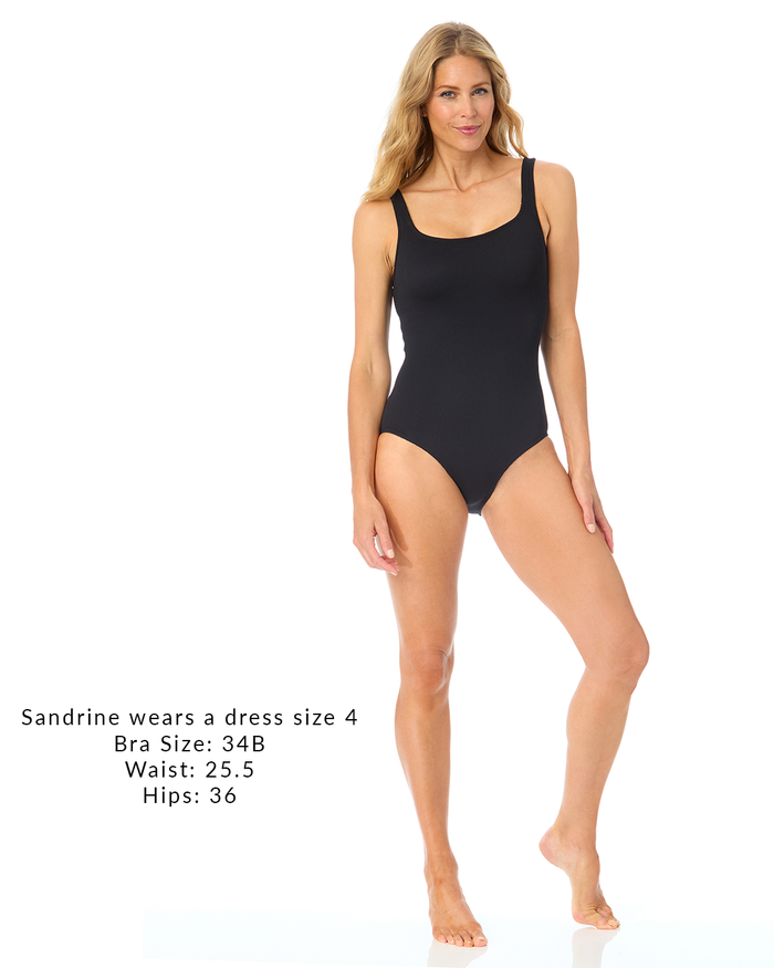 Women's One Size Fits Most Black One Piece Swimsuit