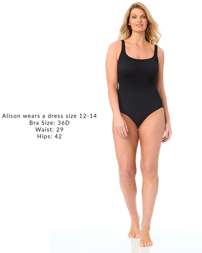 Women's One Size Fits Most Black One Piece Swimsuit