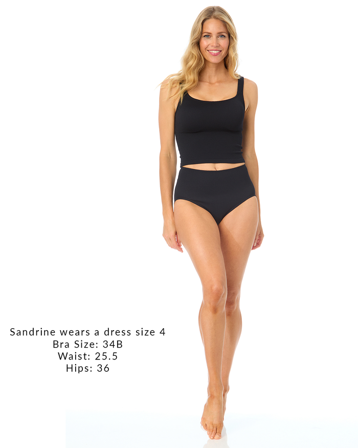 Women's One Size Fits Most Black Tankini Swim Top