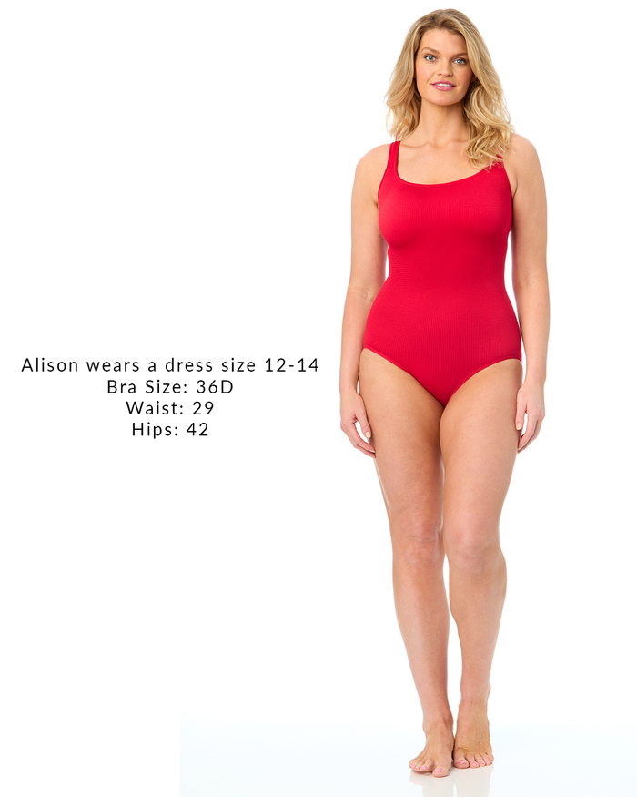 Women's One Size Fits Most Ruby Red One Piece Swimsuit
