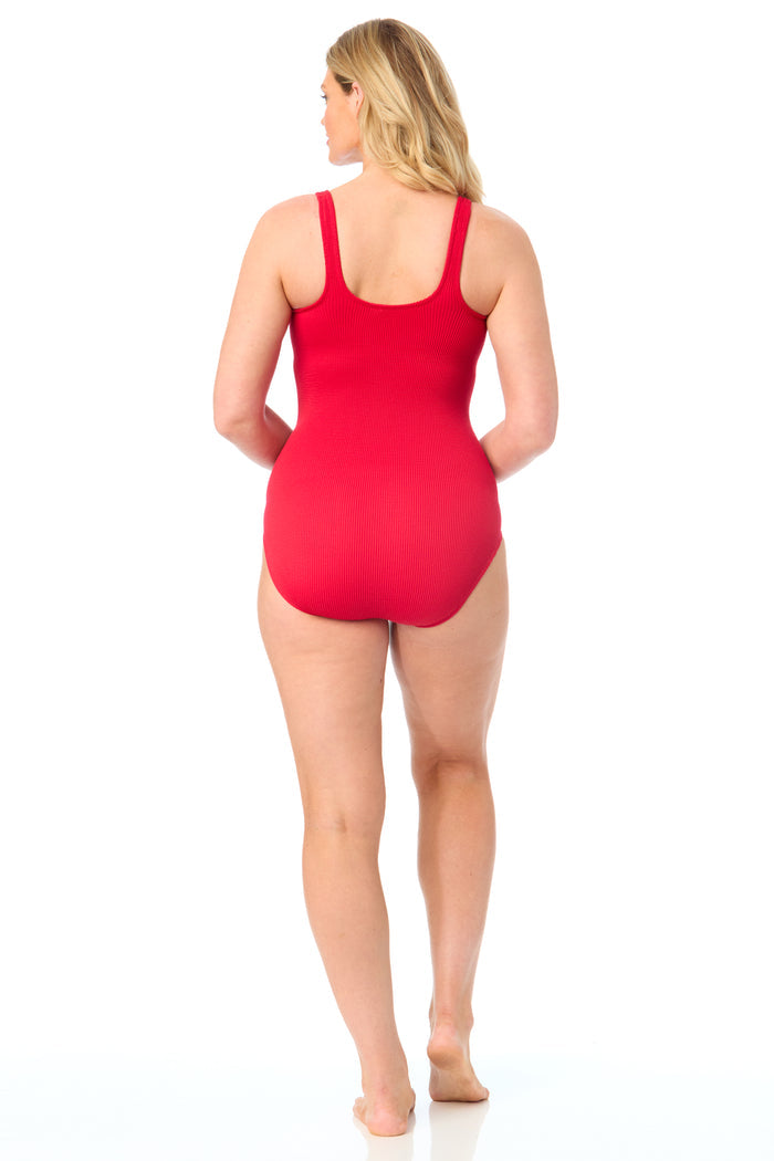 Women's One Size Fits Most Ruby Red One Piece Swimsuit