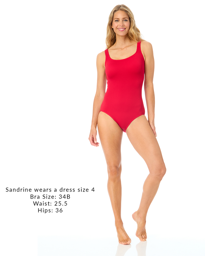 Women's One Size Fits Most Ruby Red One Piece Swimsuit