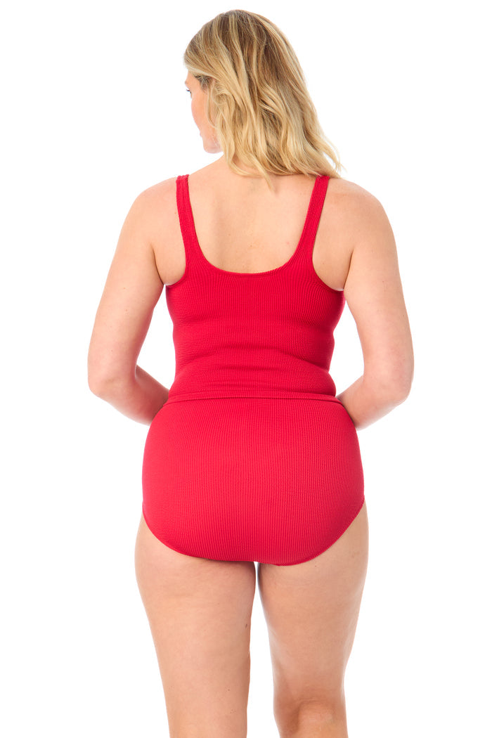 Women's One Size Fits Most Ruby Red Tankini Swim Top