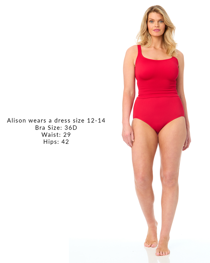 Women's One Size Fits Most Ruby Red Tankini Swim Top