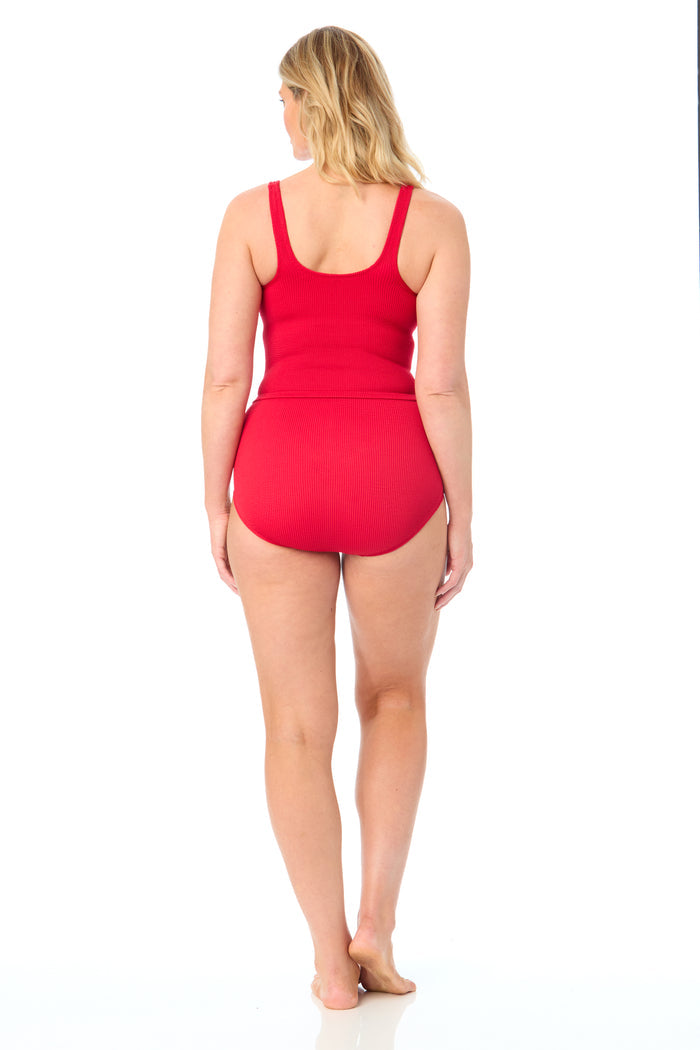 Women's One Size Fits Most Ruby Red Tankini Swim Top