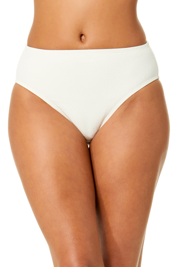 Women's Peruvian Crepe Light Ecru Clean Midrise Swim Bottom