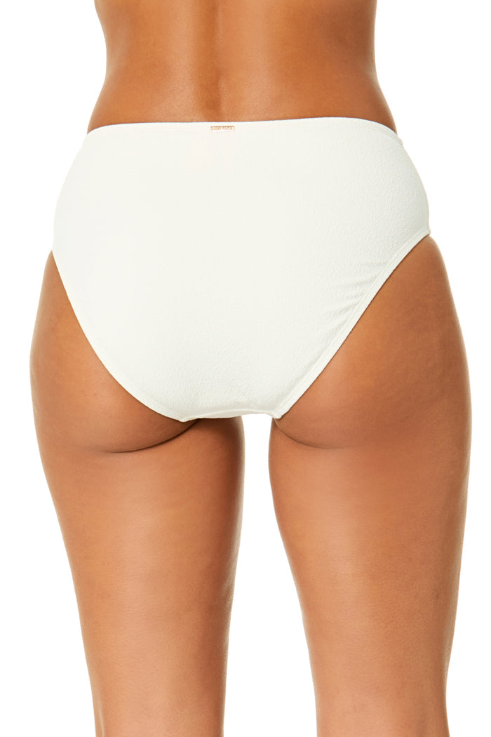Women's Peruvian Crepe Light Ecru Clean Midrise Swim Bottom