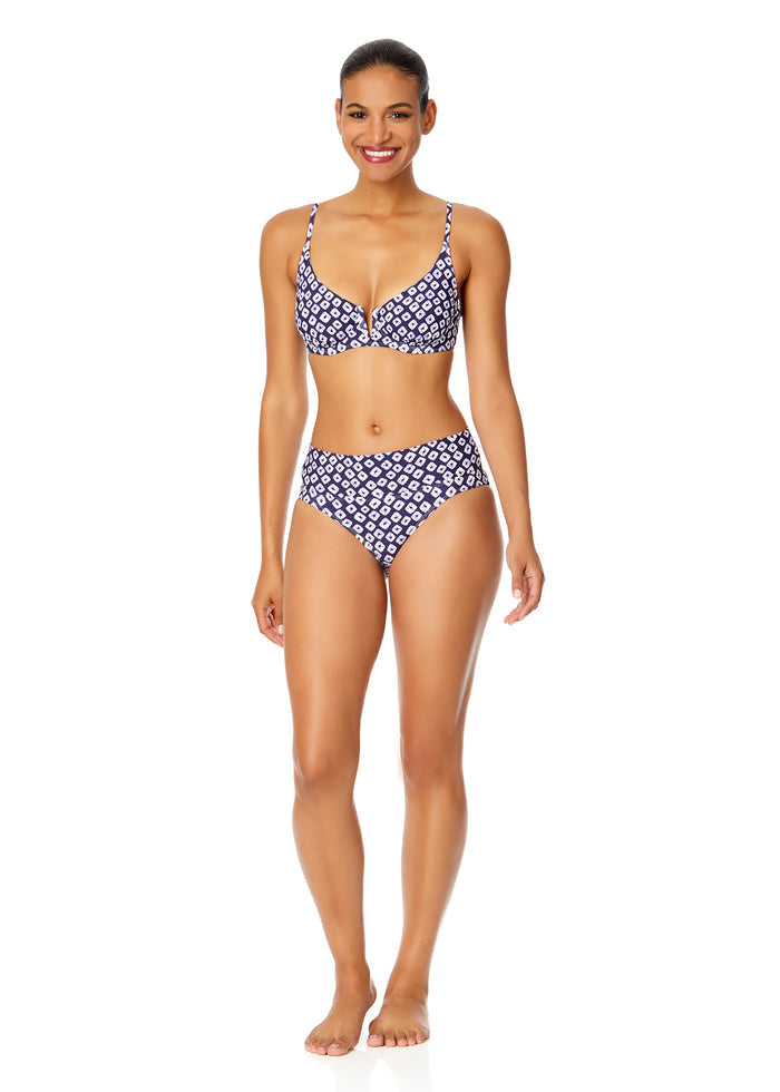 Women's Shibori Geo V Wire Underwire Bikini Swim Top - FINAL SALE