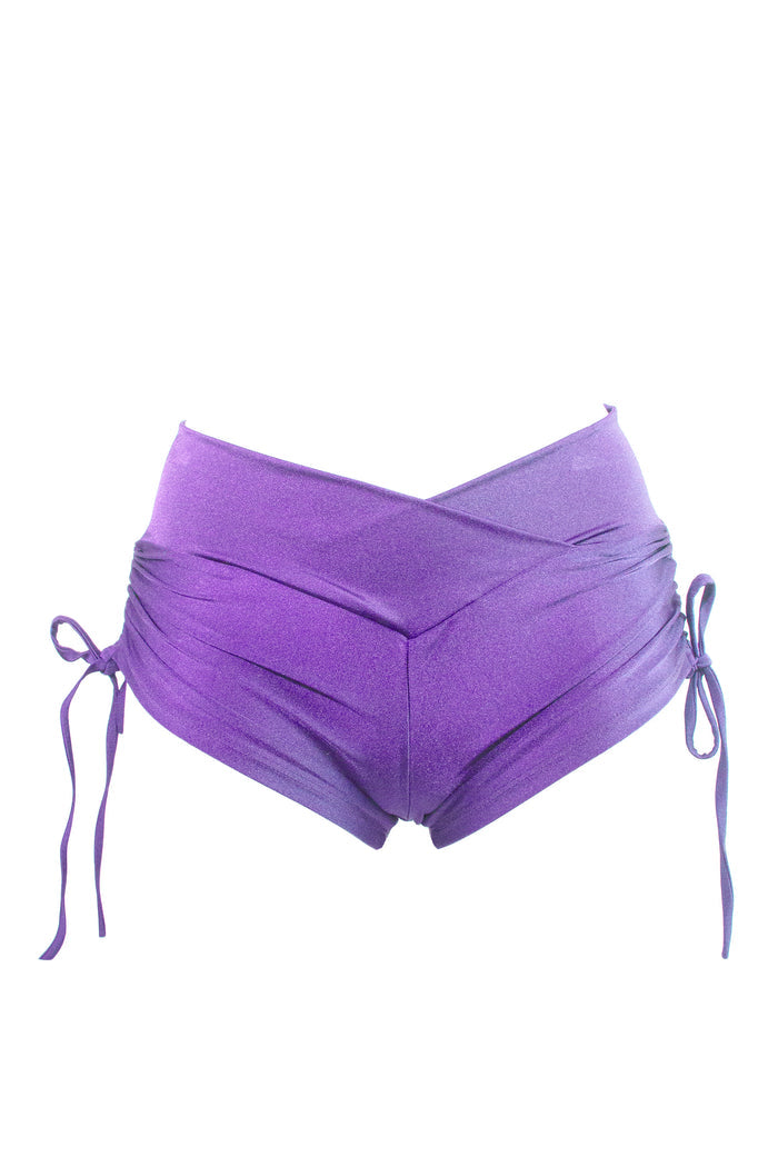 Drawstring side Shorts Scrunch Back / SHORTS V / LILAC,BOTTOMS - EXES LINGERIE