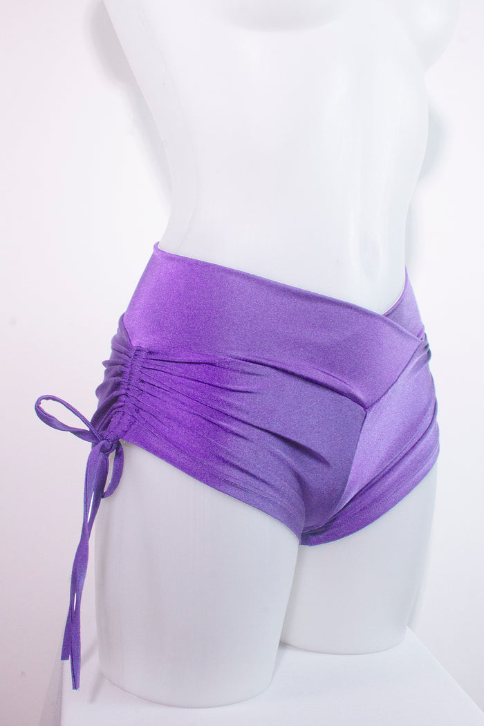 Drawstring side Shorts Scrunch Back / SHORTS V / LILAC,BOTTOMS - EXES LINGERIE