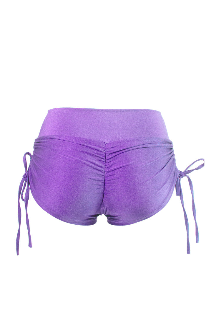 Drawstring side Shorts Scrunch Back / SHORTS V / LILAC,BOTTOMS - EXES LINGERIE