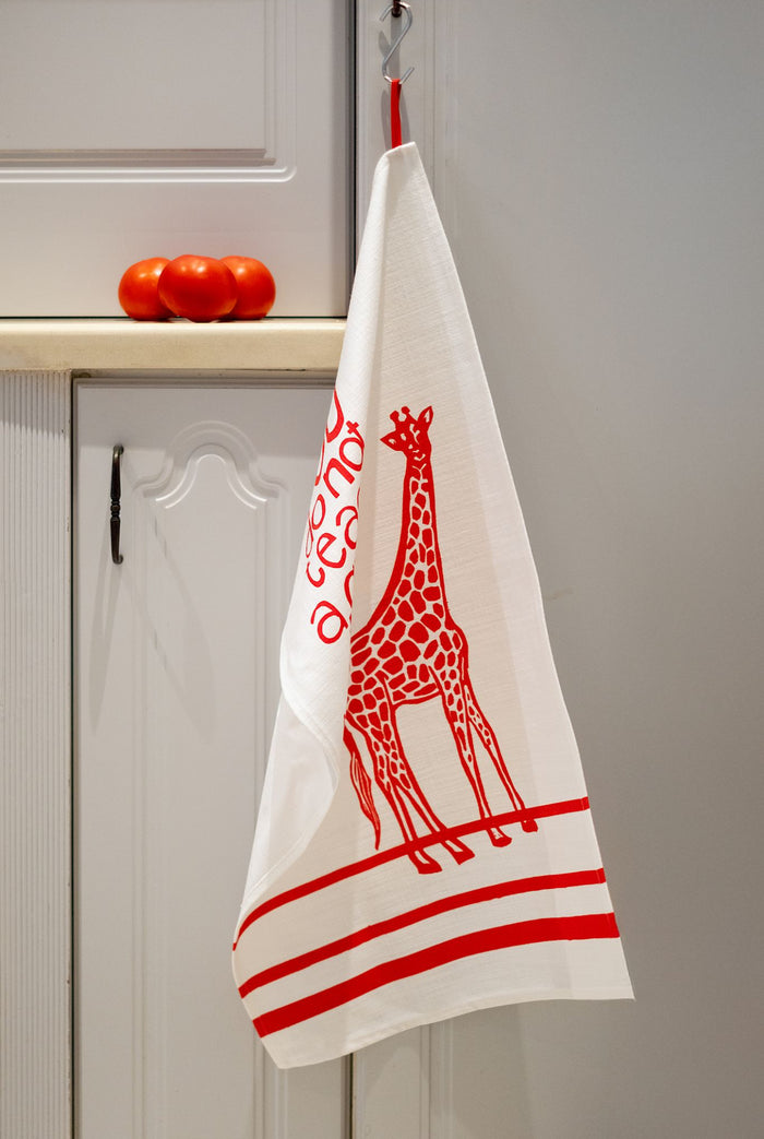 "You Do Not Teach A Giraffe To Run" African Proverb Tea Towel