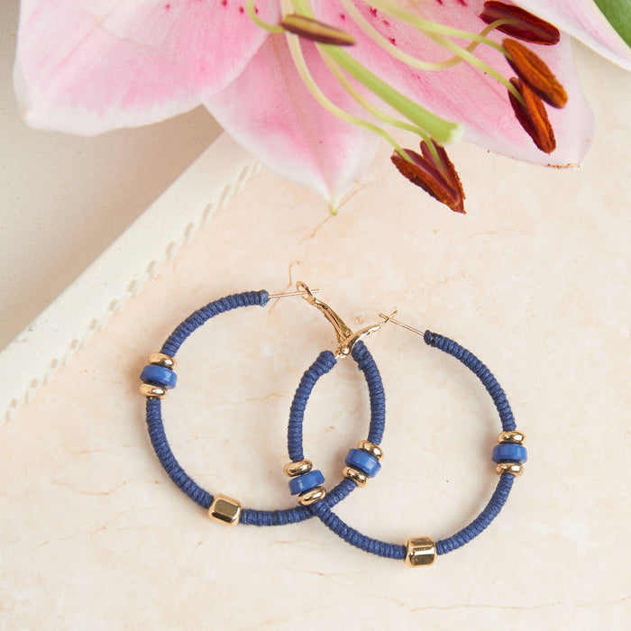 Zephyr Corded Gold Hoop Earrings