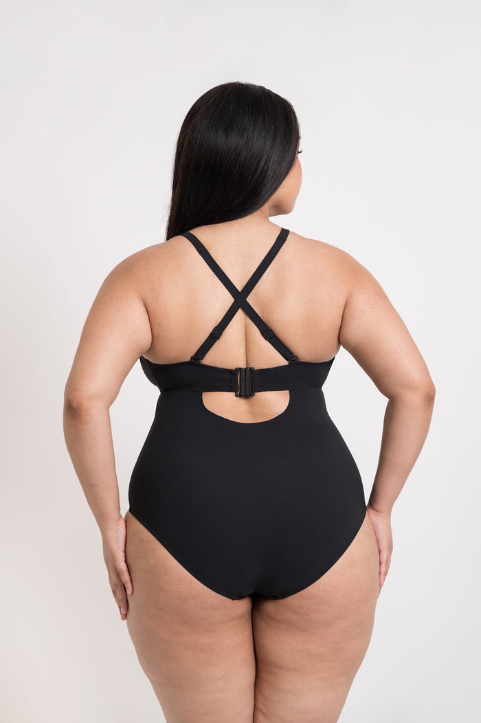 Zip Tide Swimsuit - Black and Red
