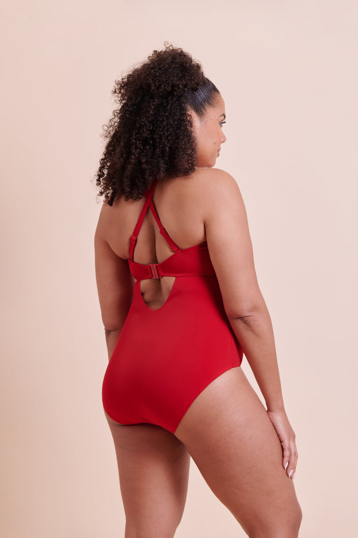 Zip Tide Swimsuit - Black and Red