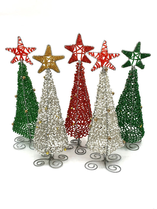 Zulu Medium Hand Beaded Standing Christmas Tree