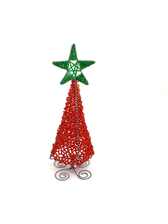 Red Tree with Green Star