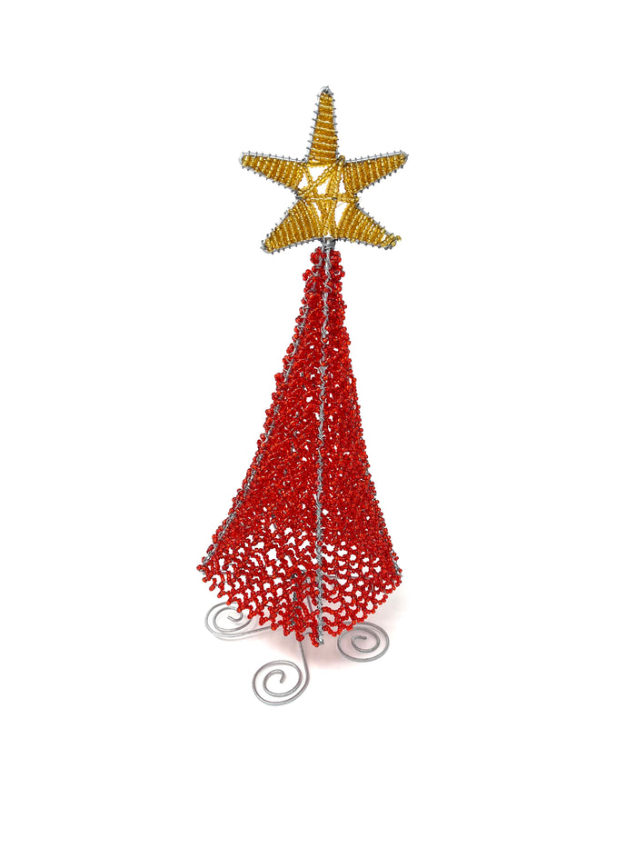 Red Tree with Gold Star