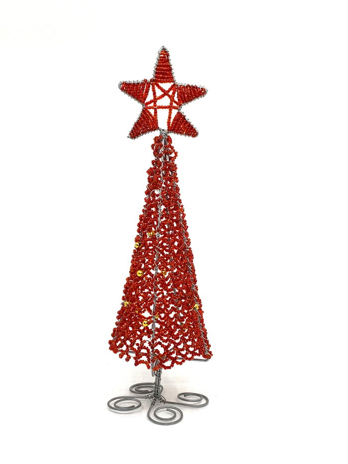 Zulu Medium Hand Beaded Standing Christmas Tree